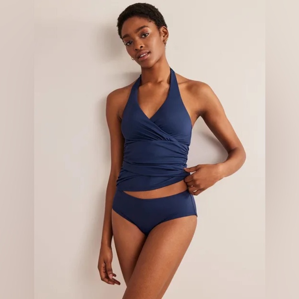 NWT Boden Levanzo French Navy Swimsuit Set Tankini & bikini bottom. Sz 4. D23